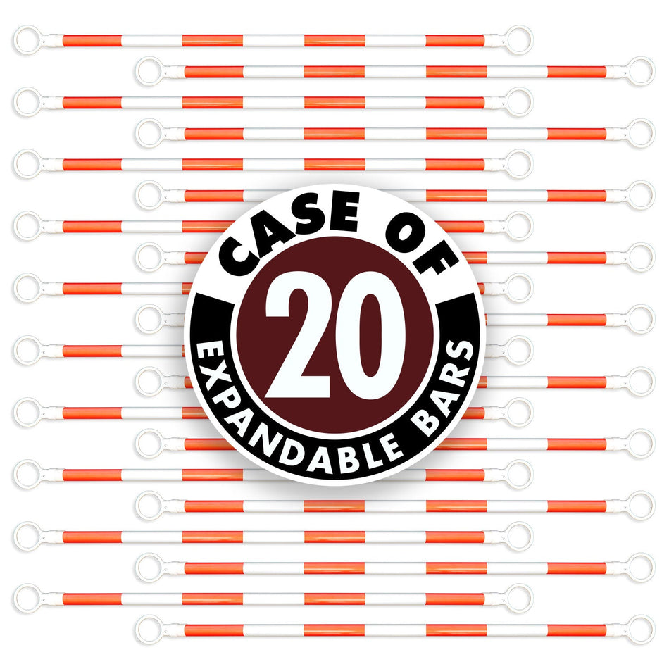 6 ft – 10 ft Retractable Traffic Cone Bar, Box of 20