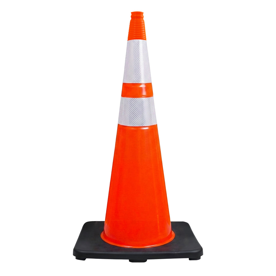 28" Elite Slim Traffic Cone w/ 3M™ Type IV Reflective Bands - 10lbs Base