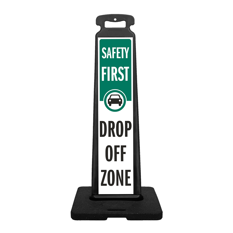 Parking Vertical Panel Sign - SAFETY FIRST DROP OFF ZONE