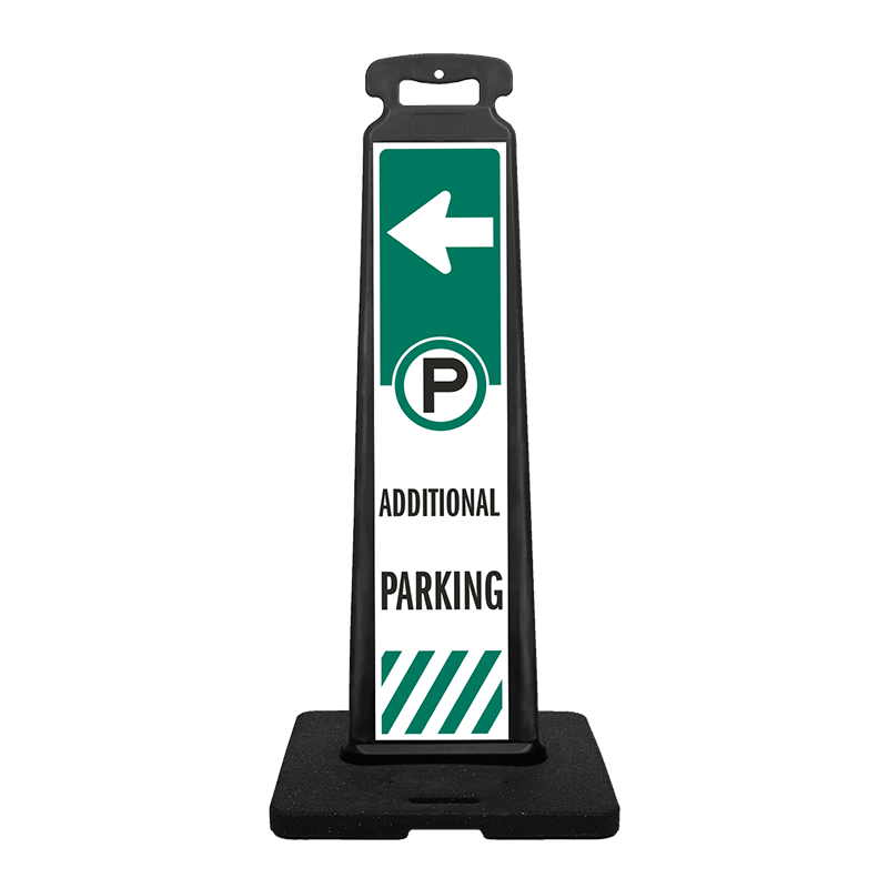 Parking Vertical Panel Sign - ADDITIONAL PARKING LEFT ARROW