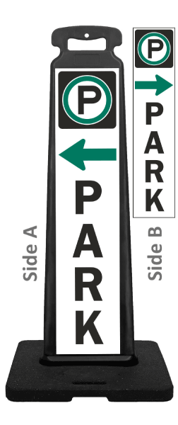 Parking Vertical Panel Sign - PARK LEFT/RIGHT ARROW