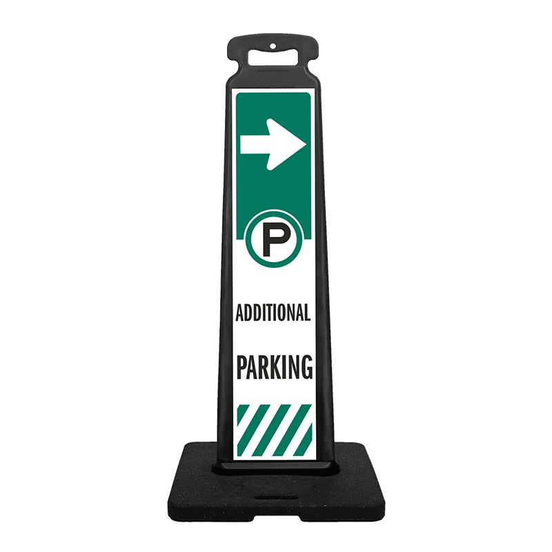 Parking Vertical Panel Sign - ADDITIONAL PARKING RIGHT ARROW